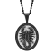 1/4CTW Black Diamond Stainless Steel Scorpion Black Ion Plated Oval
Medallion Pendant