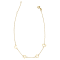 14k Yellow Gold Moon Star Flower Heart Station Anklet | Adjustable to 9
or 10 inches