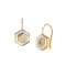Hex Mother of Pearl and Diamond Earrings