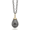 SYNA Oxidized Silver Mogul Drop Diamond Necklace