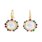 Cosmic Oval Cluster Moonstone, Ruby, Emerald, Sapphire and Diamond Earrings