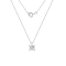 LUXGEM 10K White Gold Princess Cut Pendant Necklace | 0.5 Carat Cubic Zirconia