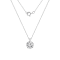 LUXGEM 10K White Gold Round Cut Pendant Necklace | 2 Carat Cubic Zirconia