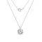 LUXGEM 10K White Gold Round Cut Pendant Necklace | 3 Carat Cubic Zirconia