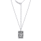 J'ADMIRE Platinum 950 Over Sterling Silver Tarot Card The Lovers Pendant Necklace
