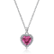 J'ADMIRE Tourmaline Simulant Platinum Over Sterling Silver Heart Pendant
with Chain