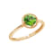 J'ADMIRE 10K Gold Crystal Peridot Simulant Solitaire Ring