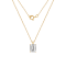 LUXGEM 10K Yellow Gold Emerald Cut Pendant Necklace | 1 Carat Cubic Zirconia