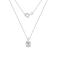 LUXGEM 14K White Gold Oval Cut Pendant Necklace | 2 Carat Cubic Zirconia