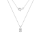 LUXGEM 10K White Gold Oval Cut Pendant Necklace | 0.5 Carat Cubic Zirconia