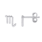 J'ADMIRE Platinum 950 Over Sterling Silver Dainty Zodiac Scorpio Stud Earrings