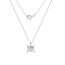 LUXGEM 10K White Gold Princess Cut Pendant Necklace | 3 Carat Cubic Zirconia