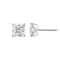 LUXGEM 14K White Gold Princess Cut Solitaire Studs | 4 carat Cubic Zirconia