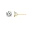 LUXGEM 14K Yellow Gold Round Cut Solitaire Studs | 4 carat Cubic Zirconia