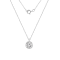 LUXGEM 14K White Gold Bezel Round Cut Pendant Necklace | 3 Carat Cubic Zirconia