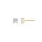 LUXGEM 10K Yellow Gold Princess Cut Solitaire Studs | 1 carat Cubic Zirconia