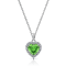 J'ADMIRE Peridot Simulant Platinum Over Sterling Silver Heart Pendant
with Chain
