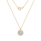 LUXGEM 14K Yellow Gold Round Halo Pendant Necklace | 1 Carat Cubic Zirconia