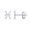 J'ADMIRE Platinum 950 Over Sterling Silver Dainty Zodiac Pisces Stud Earrings