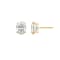 LUXGEM 10K Yellow Gold Oval Cut Solitaire Studs | 4 carat Cubic Zirconia
