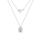 LUXGEM 10K White Gold Emerald Cut Pendant Necklace | 1 Carat Cubic Zirconia