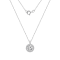 LUXGEM 14K White Gold Round Halo Pendant Necklace | 1 Carat Cubic Zirconia