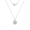 LUXGEM 10K White Gold Round Halo Pendant Necklace | 0.5 Carat Cubic Zirconia