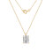 LUXGEM 10K Yellow Gold Emerald Cut Pendant Necklace | 2 Carat Cubic Zirconia