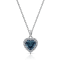 J'ADMIRE Alexandrite Simulant Platinum Over Sterling Silver Heart
Pendant with Chain
