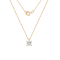 LUXGEM 10K Yellow Gold Princess Cut Pendant Necklace | 0.5 Carat Cubic Zirconia