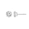 LUXGEM 10K White Gold Round Cut Solitaire Studs | 4 carat Cubic Zirconia