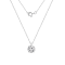 LUXGEM 10K White Gold Round Cut Pendant Necklace | 0.5 Carat Cubic Zirconia