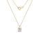 LUXGEM 10K Yellow Gold Oval Cut Pendant Necklace | 3 Carat Cubic Zirconia