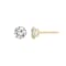 LUXGEM 14K Yellow Gold Round Cut Solitaire Studs | 3 carat Cubic Zirconia