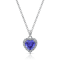 J'ADMIRE Tanzanite Simulant Platinum Over Sterling Silver Heart Pendant
with Chain