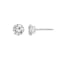 LUXGEM 14K White Gold Round Cut Solitaire Studs | 3 carat Cubic Zirconia