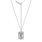J'ADMIRE Platinum 950 Over Sterling Silver Tarot Card Justice Pendant Necklace