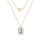 LUXGEM 14K Yellow Gold Emerald Cut Pendant Necklace | 3 Carat Cubic Zirconia