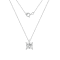LUXGEM 14K White Gold Princess Cut Pendant Necklace | 2 Carat Cubic Zirconia
