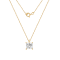 LUXGEM 14K Yellow Gold Princess Cut Pendant Necklace | 2 Carat Cubic Zirconia