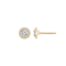 LUXGEM 10K Yellow Gold Round Halo Studs | 0.5 Carat Cubic Zirconia