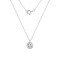 LUXGEM 14K White Gold Bezel Round Cut Pendant Necklace | 2 Carat Cubic Zirconia