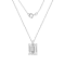 LUXGEM 10K White Gold Emerald Cut Pendant Necklace | 3 Carat Cubic Zirconia