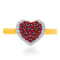 KALLATI Yellow Gold 0.50 ctw Ruby and Diamond Heart Ring