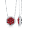 KALLATI White Gold 1.00 ctw Ruby and Diamond Necklace