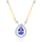 KALLATI Yellow Gold "Renaissance" 0.95 ctw Pear Tanzanite Necklace