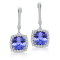 KALLATI 14K White Gold "Renaissance" 3.80ctw Tanzanite Earrings