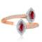 KALLATI 14K Rose Gold 0.45 Ruby and Diamond Ring