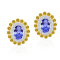 KALLATI Yellow Gold "Renaissance" 1.65 ctw Tanzanite Earrings