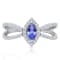 KALLATI White Gold 0.80 ctw Tanzanite and Diamond Ring